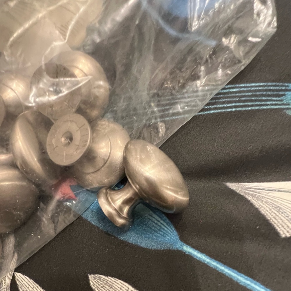 Set of 10 Cabinet Doorknob Hardware, Brushed Nickle